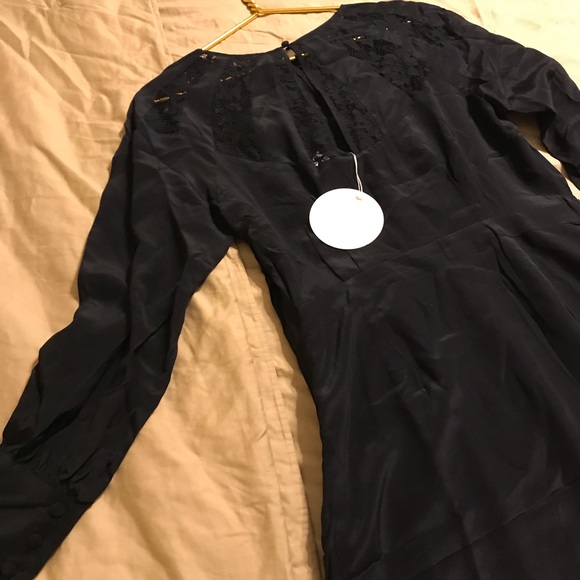 Anthropologie Aijek 100% Silk Lace Insert Shift 4 - Picture 7 of 12